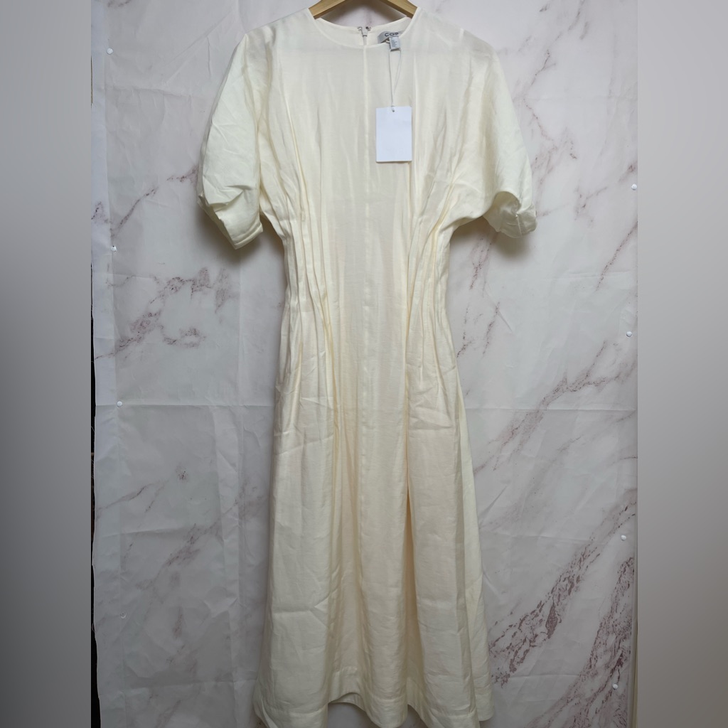 Nwt Cos Natural Gathered Midi Dress - B37